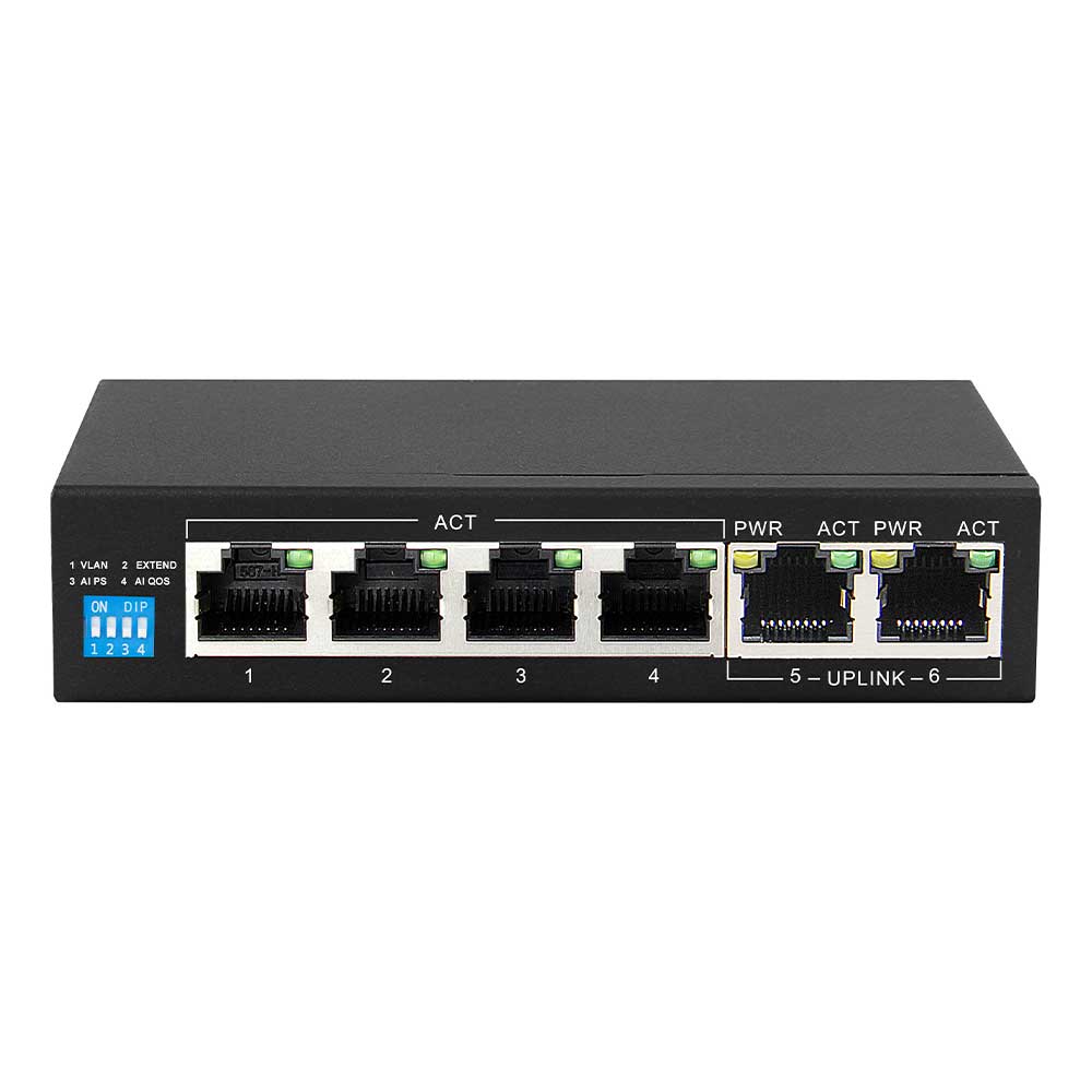 Featured image for “PoE ハブ スイッチ デュ アルアップ リンク Hi-PoE 6 ポートAI”